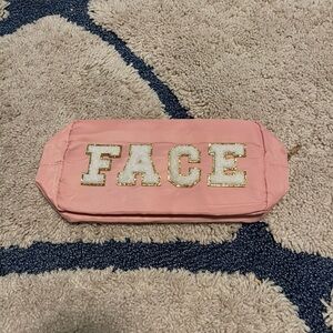 Pink 'FACE' Cosmetic Pouch